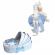 Trusou botez in landou si lumanare cu iepuras, decor bleu denikos® 171