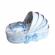 Trusou botez in landou si lumanare cu iepuras, decor bleu denikos® 171