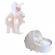 Trusou botez in landou si lumanare cu iepuras, decor ivoire denikos® 174