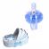 Trusou botez in landou si lumanare glob cu ingeras, decor bleu denikos® 160
