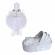 Trusou botez in landou si lumanare glob cu ursuleti, decor alb denikos® 154
