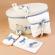 Trusou botez si cutie decorata cu fundite si dantela bleu lg101