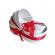 Lumanare botez rochita, cu ursuleti si trusou botez in landou, decor rosu,