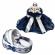 Lumanare botez tul bleumarin cu ursuleti si trusou botez in landou, denikos® 595