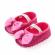 Pantofiori roz ciclamen cu sclipici si fundita (marime disponibila: 9-12 luni
