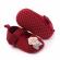 Pantofiori visinii cu floricica roz aplicata (marime disponibila: 6-9 luni