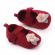 Pantofiori visinii cu floricica roz aplicata (marime disponibila: 9-12 luni