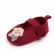 Pantofiori visinii cu floricica roz aplicata (marime disponibila: 9-12 luni