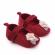 Pantofiori visinii cu floricica roz aplicata (marime disponibila: 9-12 luni