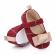 Pantofiori visinii cu fundita crem (marime disponibila: 3-6 luni (marimea 18