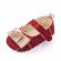 Pantofiori visinii cu fundita crem (marime disponibila: 3-6 luni (marimea 18