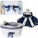Set ursuleti trusou botez, cutie trusou si lumanare, decor bleumarin, denikos®