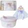 Set ursuleti trusou botez, cutie trusou si lumanare, decor lila, denikos® 576
