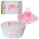Set dantela trusou botez, cutie trusou si lumanare, ingeras, decor roz,