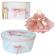 Set dantela trusou botez, cutie trusou si lumanare, ingeras, decor roz prafuit,