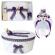 Set trusou botez, cutie trusou si lumanare, dantela si ursuleti, decor mov,