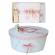 Set trusou botez si cutie trusou, ursulet, dantela dusty rose, denikos® 465