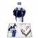 Trusou botez cu mesaj si lumanare glob cu ingeras, decor bleumarin, denikos® 548