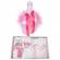 Trusou botez cu mesaj si lumanare pentru fetita, floricele, decor roz, denikos®