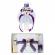 Trusou botez cu ursulet si lumanare glob, dantela si ursuleti, decor mov,