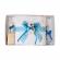 Trusou botez cu ursulet si lumanare glob, dantela si ursuleti, decor turcoaz,