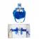 Trusou botez cu ursulet si lumanare glob, dantela si ursuleti, decor albastru,