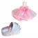Trusou botez in landou si lumanare cu rochita si ingeras, decor roz denikos® 167