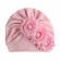 Caciulita tip turban cu floricele cu perlute (marime disponibila: 3-6 luni