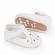 Pantofiori albi cu puncte decupate (marime disponibila: 6-9 luni (marimea 19