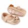 Pantofiori aurii cu sclipici si fundita (marime disponibila: 6-9 luni (marimea