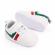 Adidasi albi cu insertie rosie si verde (marime disponibila: 9-12 luni (marimea