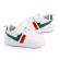 Adidasi albi cu insertie rosie si verde (marime disponibila: 9-12 luni (marimea