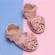 Pantofi roz pudra cu fundita si danteluta (marime disponibila: marimea 22)