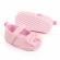 Pantofiori roz cu fundita cu bilute din puf (marime disponibila: 3-6 luni