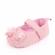 Pantofiori roz cu fundita cu bilute din puf (marime disponibila: 3-6 luni