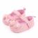 Pantofiori roz cu fundita cu bilute din puf (marime disponibila: 6-9 luni
