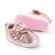 Pantofiori roz-sidefat cu fundita aplicata (marime disponibila: 3-6 luni