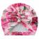 Caciulita tip turban inflorata cu fundite in fata (marime disponibila: 6-9 luni