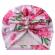 Caciulita tip turban inflorata cu fundite in fata (marime disponibila: 6-9 luni