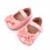Pantofiori roz sidefat cu fundita (marime disponibila: 3-6 luni (marimea 18