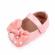Pantofiori roz sidefat cu fundita (marime disponibila: 3-6 luni (marimea 18