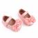 Pantofiori roz sidefat cu fundita (marime disponibila: 9-12 luni (marimea 20