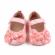 Pantofiori roz sidefat cu fundita (marime disponibila: 9-12 luni (marimea 20