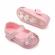 Pantofiori roz cu sclipici si floricele (marime disponibila: 6-9 luni (marimea