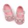 Pantofiori roz cu sclipici si floricele (marime disponibila: 6-9 luni (marimea