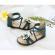 Sandale verzi cu barete si floare aplicata (marime disponibila: marimea 35)