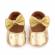 Pantofiori aurii din lac cu puncte argintii (marime disponibila: 6-9 luni