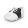 Pantofiori eleganti albi cu insertie neagra (marime disponibila: 9-12 luni