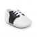 Pantofiori eleganti albi cu insertie neagra (marime disponibila: 9-12 luni