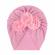 Caciulita tip turban cu floricele cu perlute aplicate (marime disponibila: 3-6